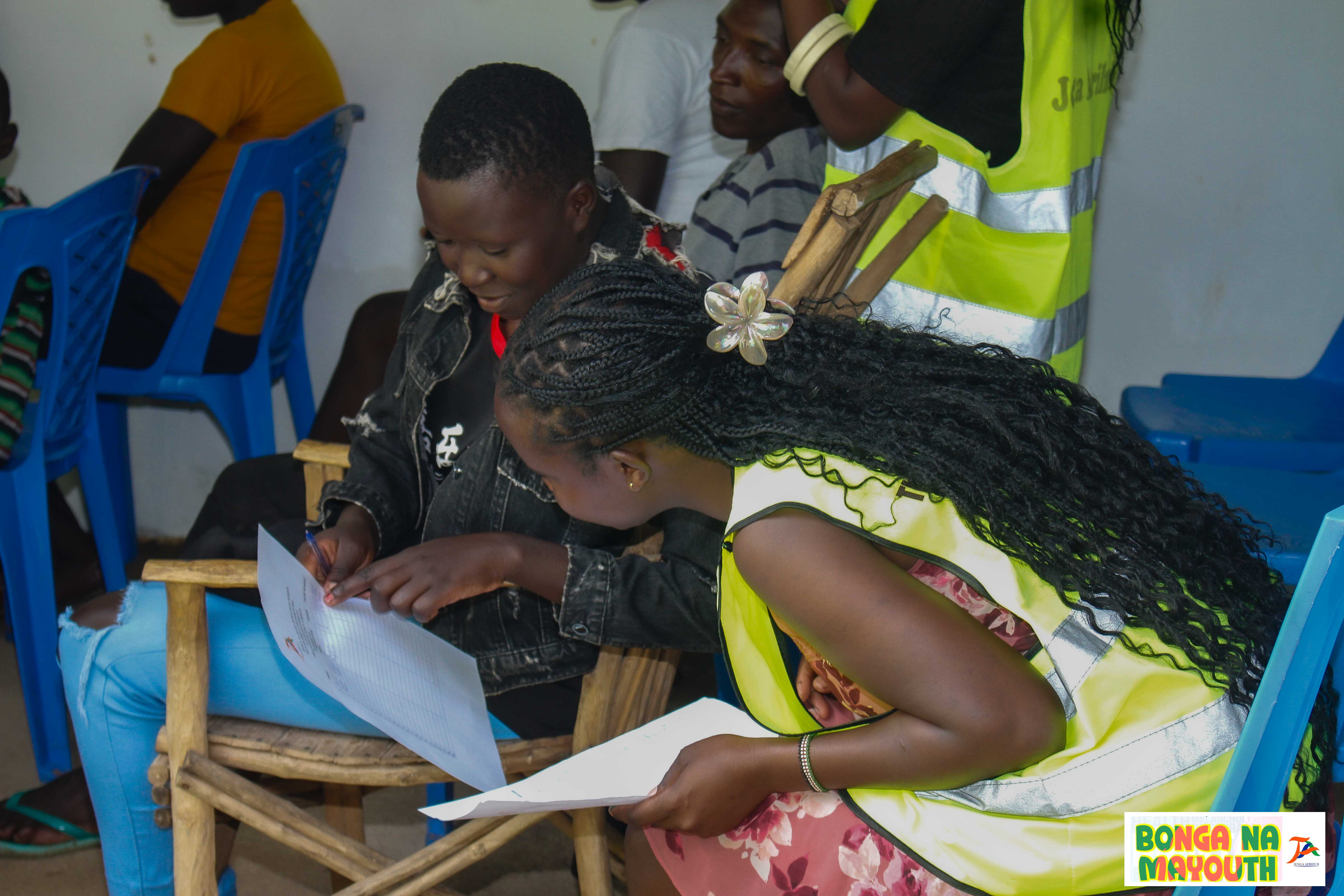 Community members gathered for a Jenga AfriHub session in Teso North